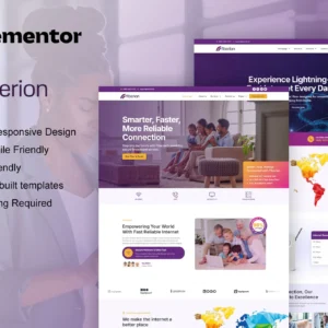 Fiberion - Kit de plantillas Elementor Pro para proveedores de servicios de banda ancha e Internet